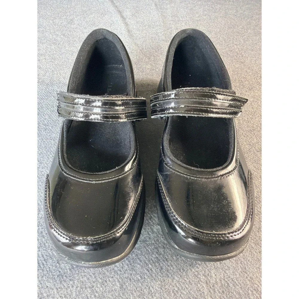 L.L. Bean Mary Jane Shoes Women 8 Black Patent Leather Hook Loop 296298